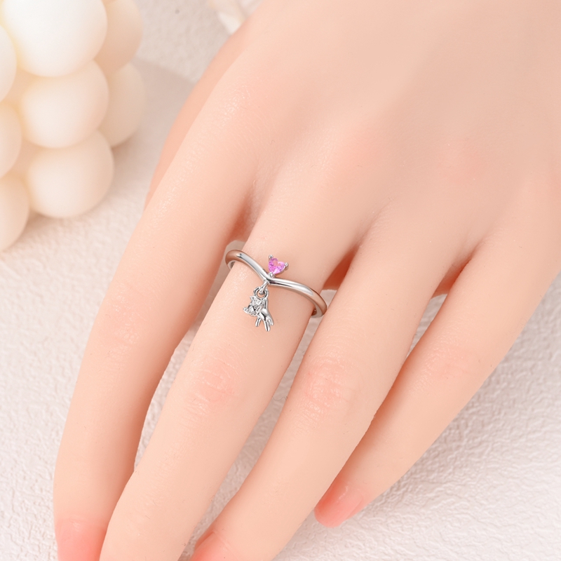 925 Sterling Silver Wishbone Cat Ring, Elegant & Fashionable